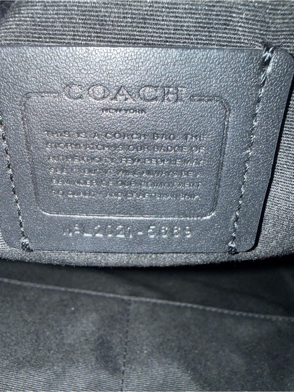 Coach Large Black Leather Backpack with Gold Accents - Picture 4 of 5